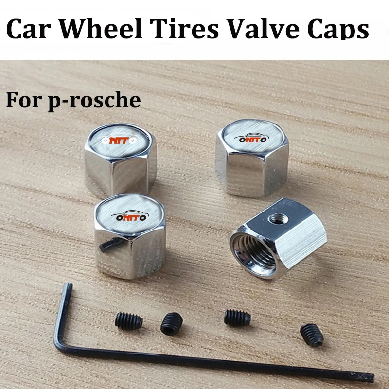 

Anti thief For porsche 911 Boxster Cayman Cayenne Panamera Macan Car Wheel Tires Valve Caps 1set Car Accessories