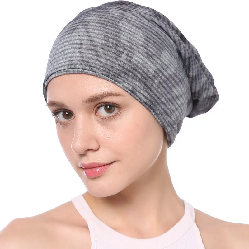 

Babalet Women's Elegant Soft Breathable Summer Tie Dye Chemo Cancer Beanie Nightcap Muslim Islamic Turban Cap Sleeping cap