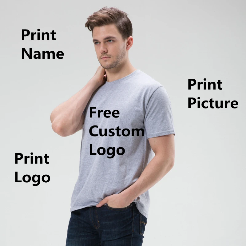 

Factory Price! Free Custom LOGO Design Cheap T Shirt for Men DIY Your like Photo or Logo Casual T-shirt tops clothes Tee