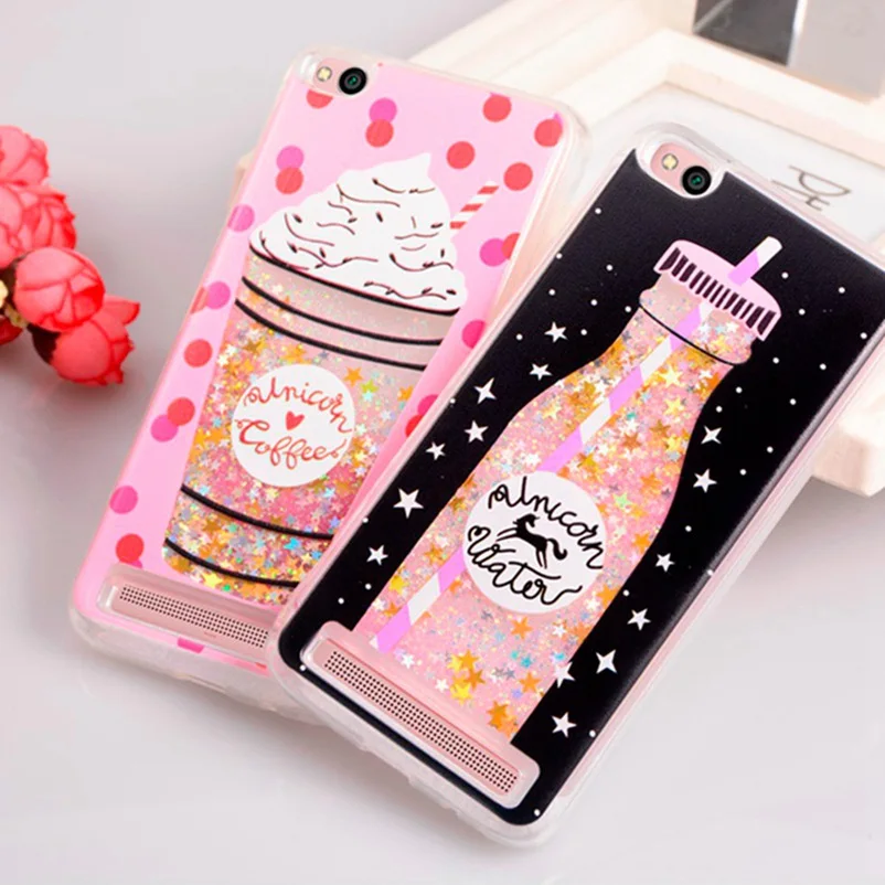

WhaY Glitter Case For Xiaomi Redmi 5A Case Silicone Cute Dynamic Liquid Quicksand Bottle Cover Xiami Xaomi Redmi 5A Fundas Coque