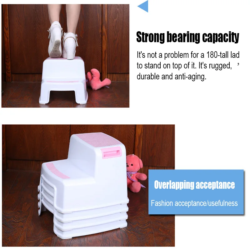 

2 Step Stool Toddler Kids Stool Toilet Potty Training Slip Resistant for Bathroom Kitchen PAK55