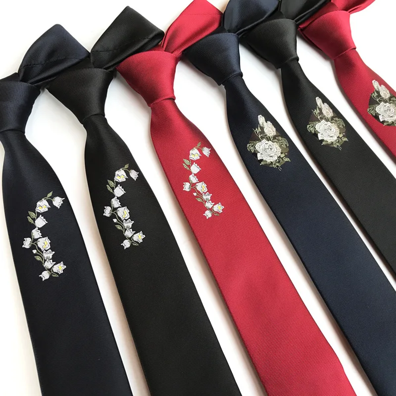 6cm Width Narrow Slimy Neck Ties For Men Youngth New Fashion Design Necktie Fixed Position With