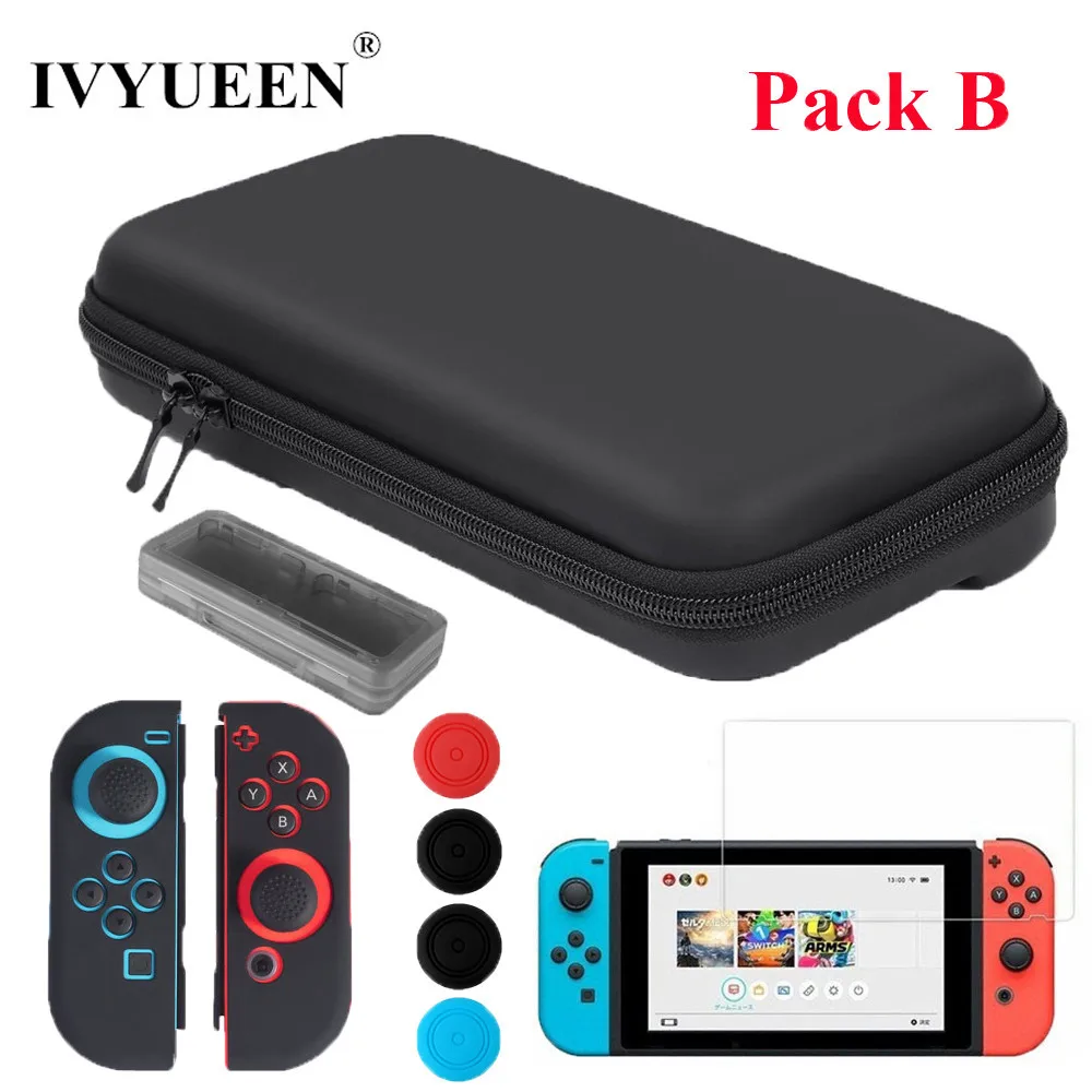 IVYUEEN для Joycon Nintend переключатель НС консоли защитный жесткий Портативный путешествия чехол Shell с рукояткой шапки игры аксессуары