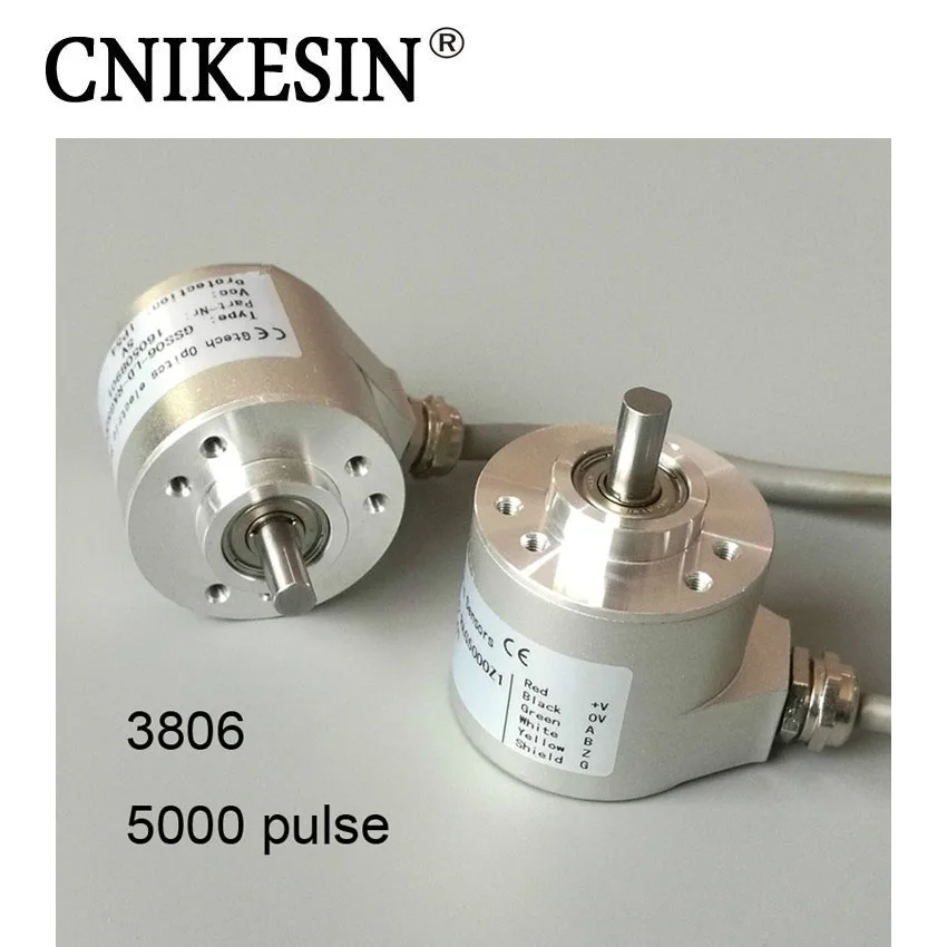 

CNIKESIN High Precision, high pulse and high protection level 3806 Photoelectric Rotary Encoder 5000 Pulse 5000 Wire