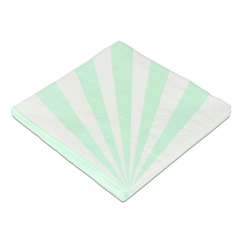 

1pack/set Green Striped Napkin Paper Napkin For Boy Girl Gender Reveal Party Tissue Napkin Decoration Serviettes 33*33cm