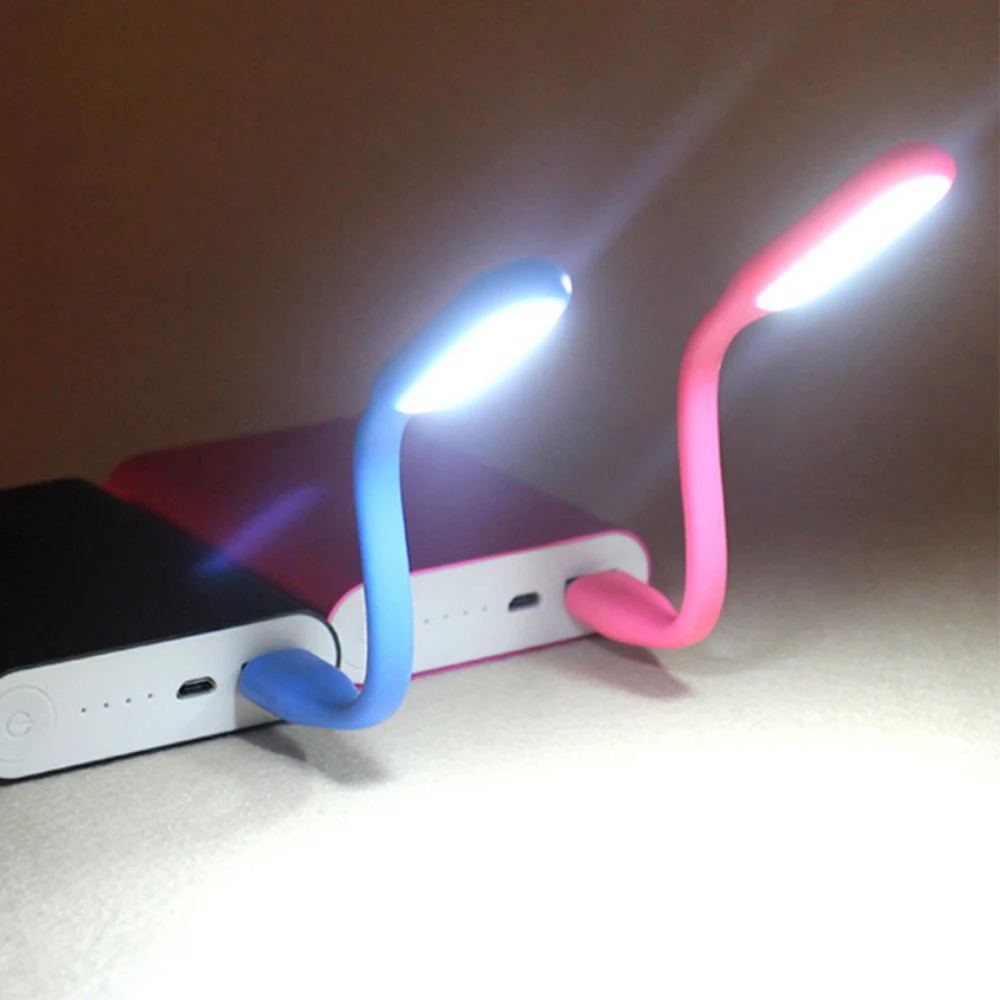 200 шт/партия маленький гибкий USB светодиодный ночник настольная лампа для чтения книга свет USB Ручной Светильник внешнего аккумулятора ноутбука ночник