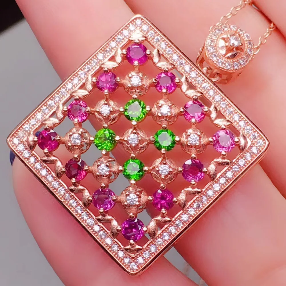  Multicolore naturel rouge grenat gemme pendentif colliers pierres précieuses naturelles pendentif S
