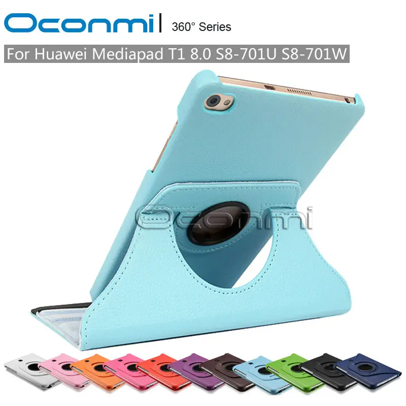  360 Rotating PU Leather case for Huawei MediaPad T1 8.0 inch S8-701U S8-701W protective sleeves tablet case cover 