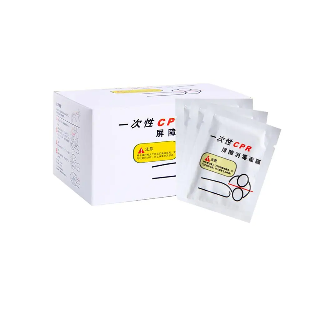 

50 Pcs/Lot Rescue Disposable Mouth To Mouth Cpr Breathing Mask Cpr Face Shield One Way Valve For Cpr / AED Training