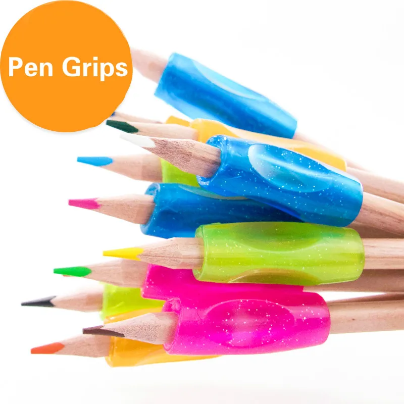 

Deli Silicone Pencil Grips Topper Pupil Pencil Holding Helper Student Pencil Protective Case Corrective Posture Student Writing