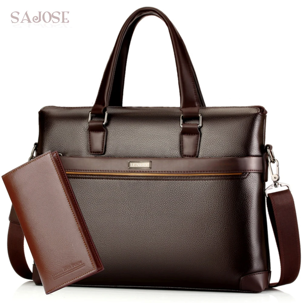 

Man's Leather Bag Business Men Bags Laptop Tote Briefcases Male Crossbody Bags Shoulder Handbag High Quality Men's Messenger Bag