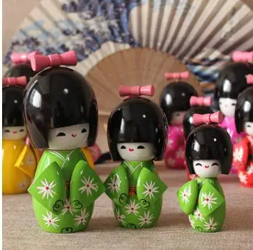 3 шт. новые милые японские розовые и красные деревянные куклы Kokeshi ручной работы для девочек 12 см 10 см 8 см