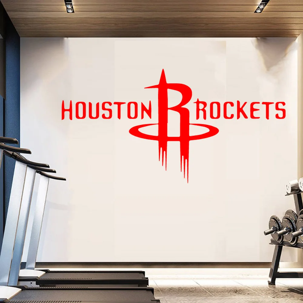 Hot Sale NBA Houston Rockets Logo Wall Art Sticker Modern Wall Decals