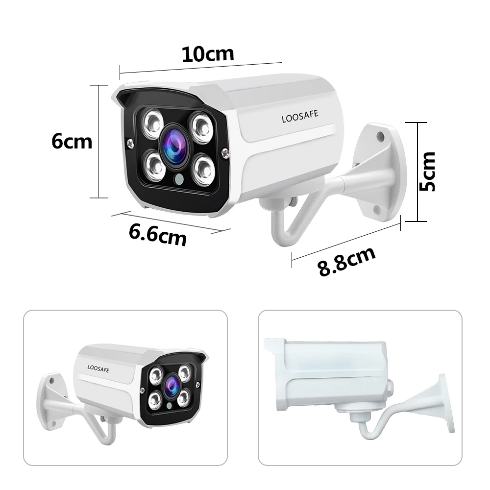 LOOSAFE Outdoor video surveillance Security Camera Kit System HD CCTV DVR 16PCS 5.0 MP IR POE Surve