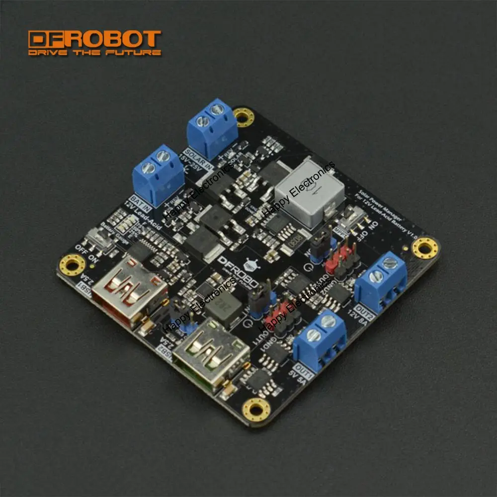 DFRobot Солнечный Мощность менеджер с выходом USB 5V 2.5A 5A поддержка 12V 8A 100W свинцово-кислотные Батарея для IoT и проекты в области возобновляемых источников энергии