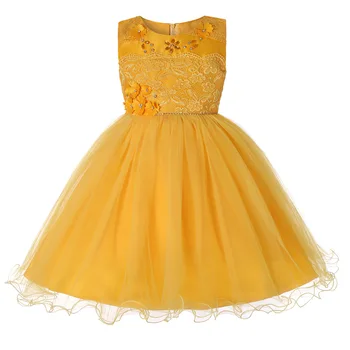 

Summer Dress for Children Flower Girls Dress Party Wedding Dress Elegent Princess Vestidos Children kids clothes 6colors CA605
