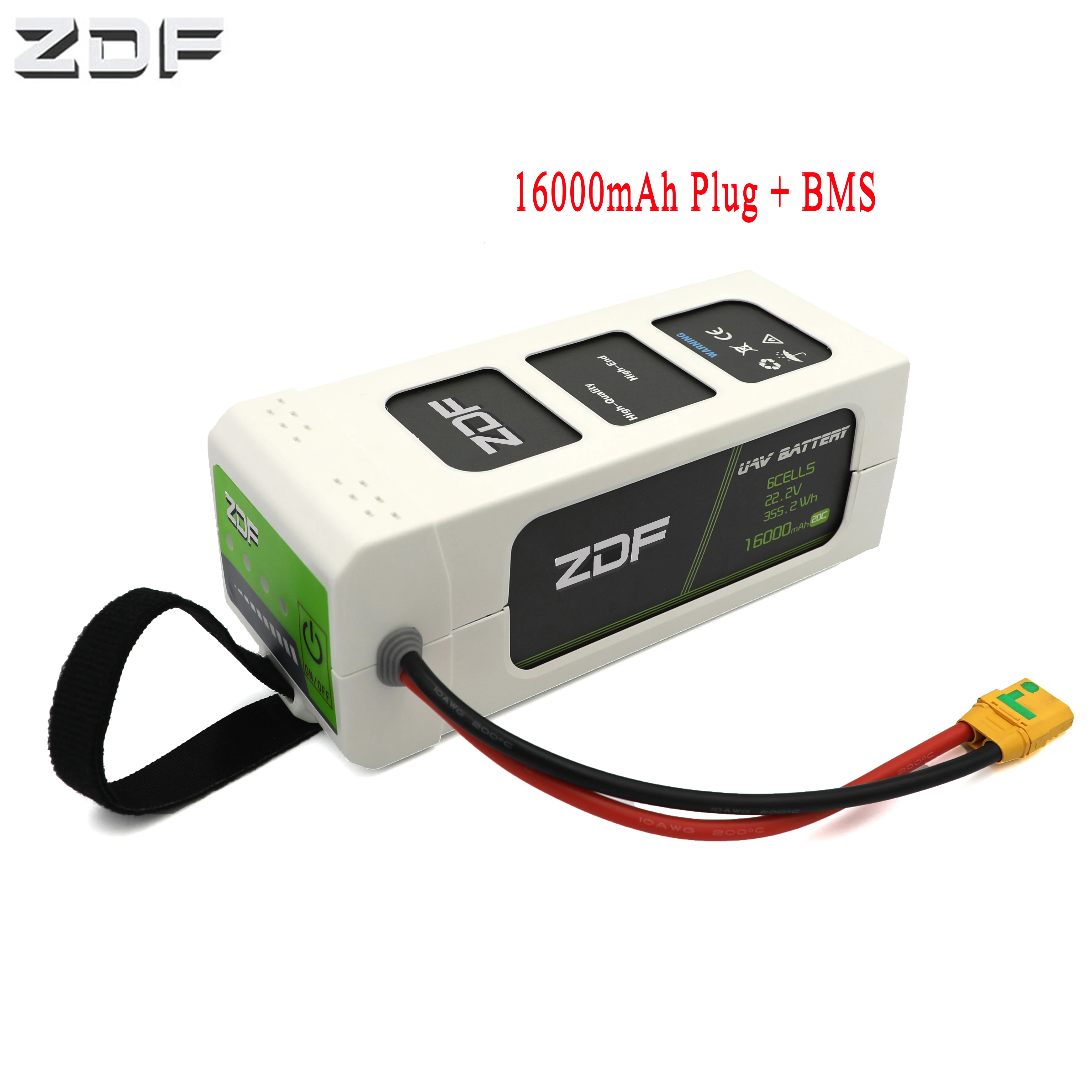 

ZDF PLUS 16000mAh PLUS 25C 22.2V 6S1P 6S FPV Smart Lipo Battery With BMS For RC Drone