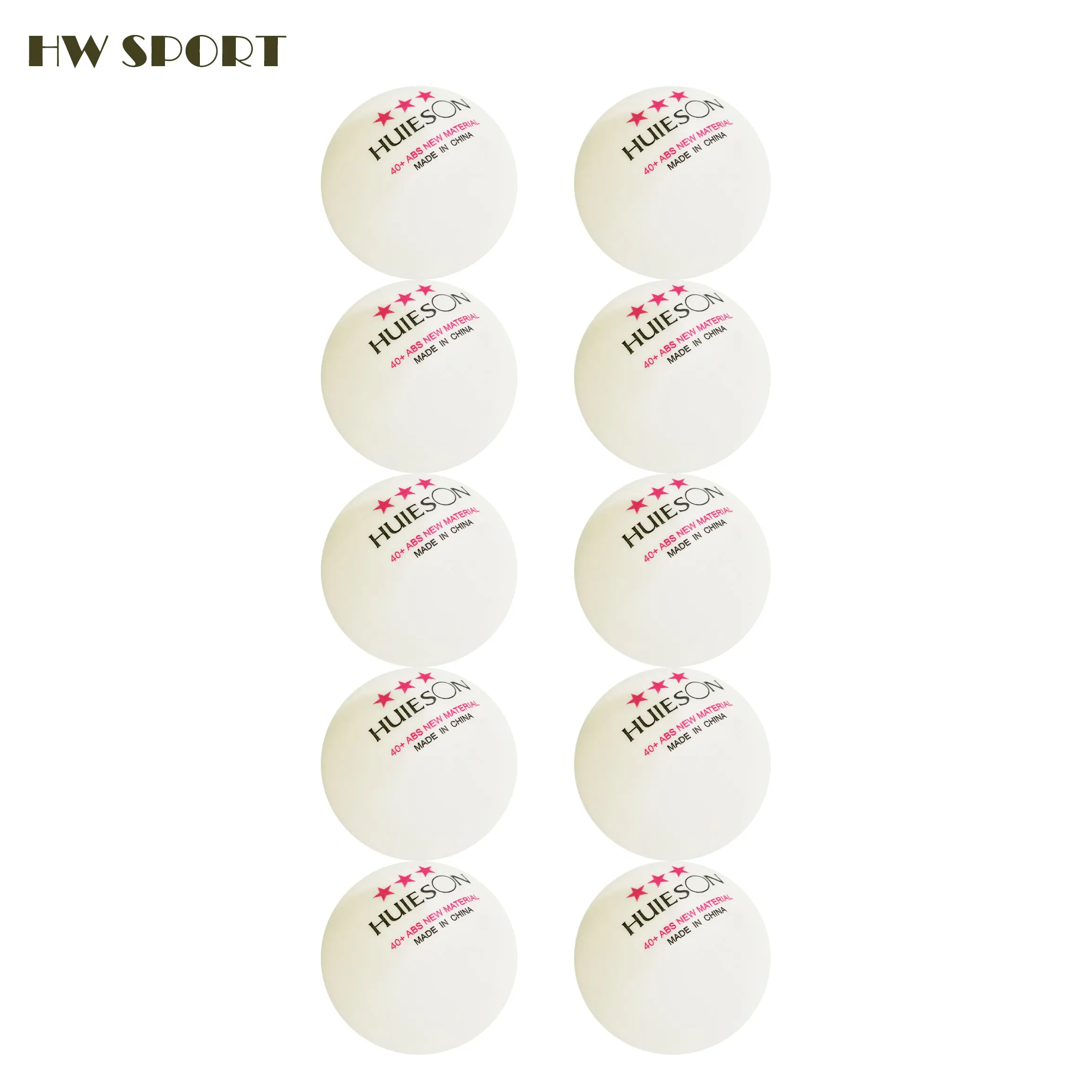 Huieson 10pcs Table Tennis Balls 3 Star 2.8g 40+mm New ABS Plastic Ball For Ping Pong Training