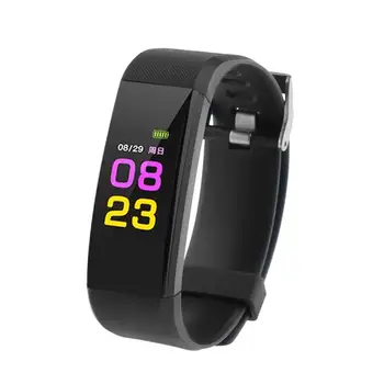 

ALLOYSEED 115 Plus 0.96" Color LCD Screen Smart Bracelet Watch Fitness Tracker Heart Rate Blood Pressure Monitor Wristband Men