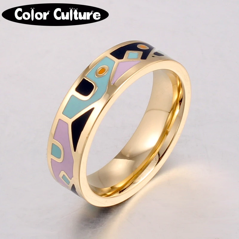 New Fashion Stainless Steel Rings for Women Geometric Patterns and ...