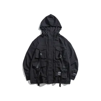 

2019 Autumn New Style jaquetas Hip Hop streetwear куртки Men's Loose Pockets hoodie jacket men homme coat mens clothing