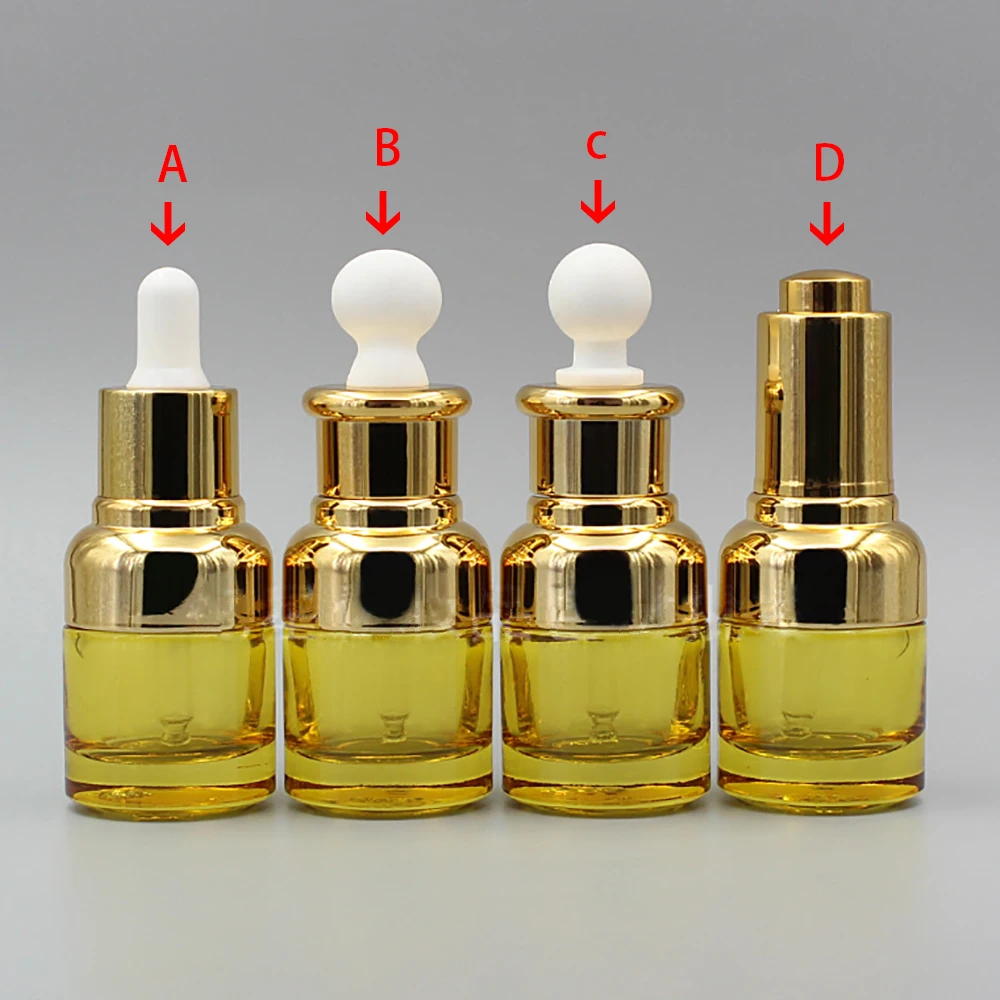 

Yellow Essential Oil Bottle with Gold/Silver Cap, 20ml Glass Dropper Bottle