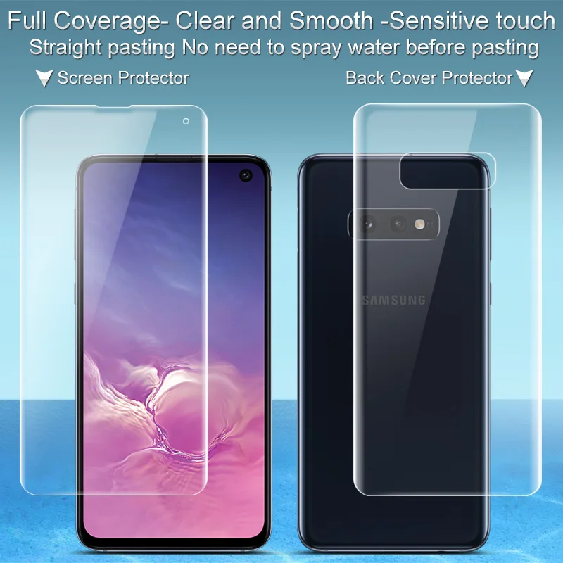 

Imak Hydrogel III For SS Galaxy S10 Plus S10E 2PCS Rear Screen Protector Front Back Full Coverage Soft Protective Film Not Glass