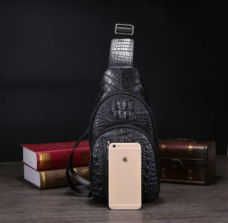 de Ombro Homens Bolsa de Crocodilo de