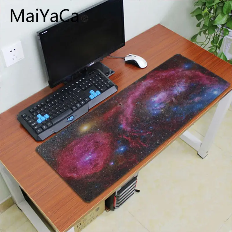 Игровой коврик для мыши Maiyaca с цветным звездным небом Офисная мышь игровой xl