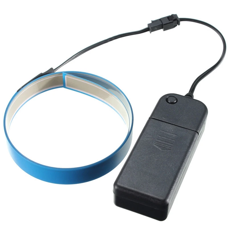 Jiguoor 1 м 4 режима Электролюминесцентная лента EL провода светящийся светодиодный веревка плоская полоса света с AA батарейный отсек 3 V