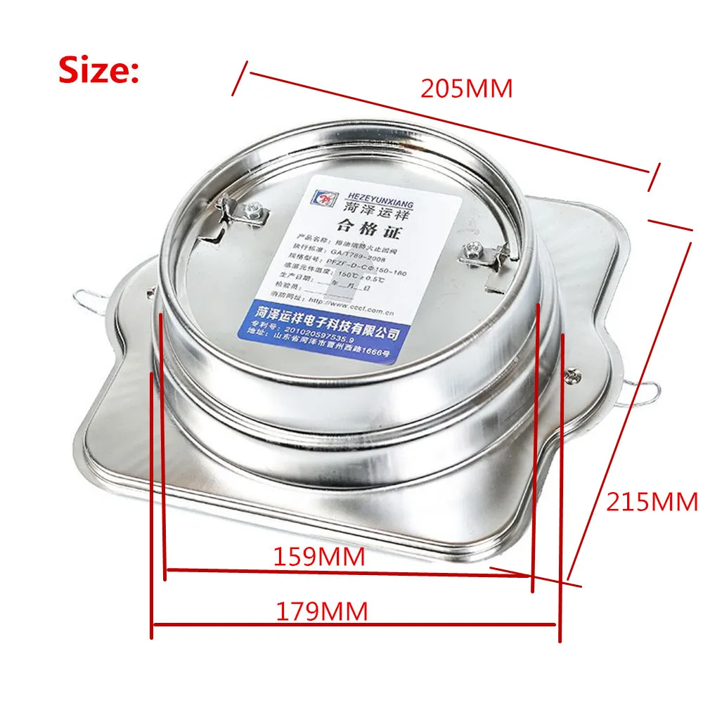 Нержавеющая сталь кухня дымовой капот обратный клапан пожаробезопасный 160/180
