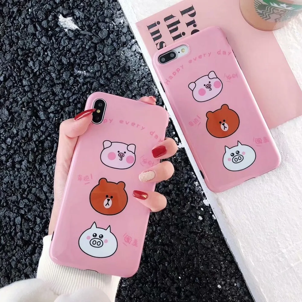 Для iPhone 6 6S 7 8 плюс XR чехол для телефона 3D Роскошные Носки с рисунком медведя из