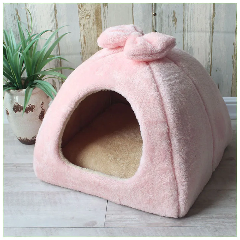 Pet Cat Cave House складная палатка мягкая собачья кровать монгольская юрта милый Питомник Гнездо маленькие животные Щенок Чихуахуа дом с ковриком - Цвет: C5