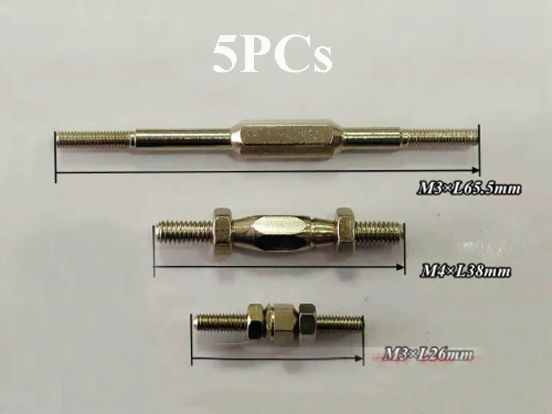 5 шт. стальной шток M3 M4 26/65 5/38 мм шестигранная с резьбой металлический шаровой