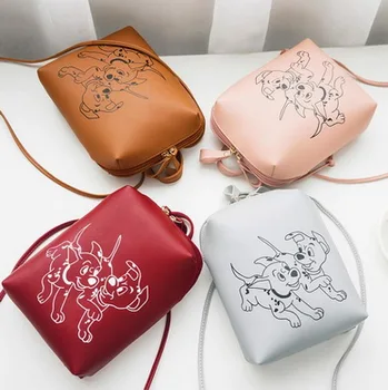 

by dhl or fedex 100pcs New style single shoulder strap mini bucket bag new portable package ladies' handbag dog printed bag