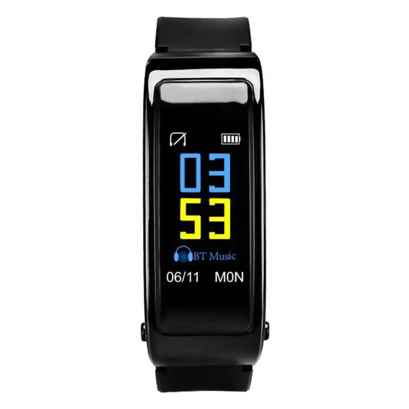 Bluetooth Y3 гарнитура обсуждение Smart Браслет монитор сердечного ритма спортивные Смарт-часы Шагомер Фитнес трекер Браслет - Цвет: Черный