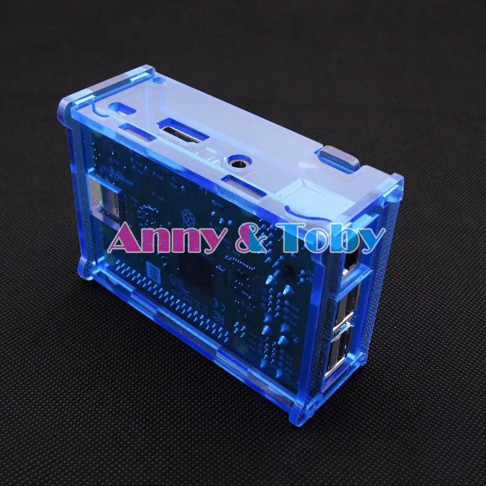 Модель B22:Raspberry PI3B + plus B прозрачный синий акриловый чехол Корпус Корпуса корпус из