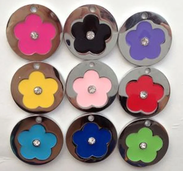 flower shaped dog tag