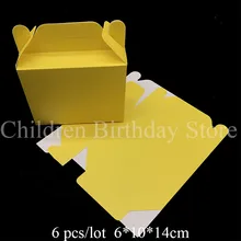6 шт./партия однотонные желтые коробки конфет желтая тематическая вечеринка на день рождения украшения детский душ однотонные прямоугольные подарочные коробки