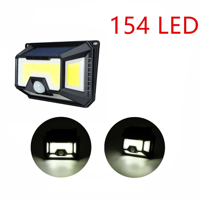 

154 LED Solar Light Outdoor Waterproof PIR Motion Sensor Solar Powered Garden Lights LED Lamp Garden Yard Path 3 Modes Wall Lamp