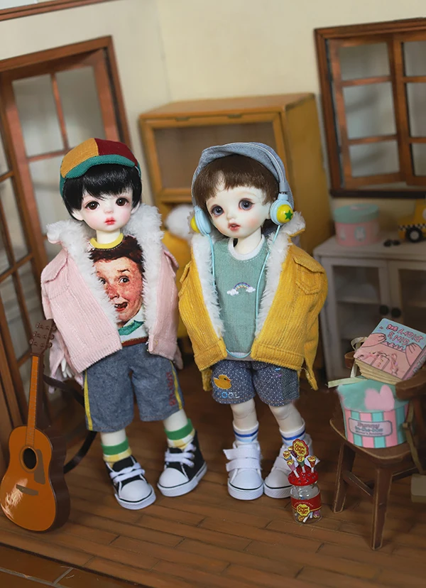 Doll coat warm fuzzy cotton-padded jacket for 1//6 1//4 BJD YOSD MSD doll clothes