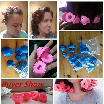 

10 Pcs Silicone Hair Curler Hair Care Reusable Roll Hair Style Curling Tool Magic Blue Hair Styling Tool Magic Air Curler Spin
