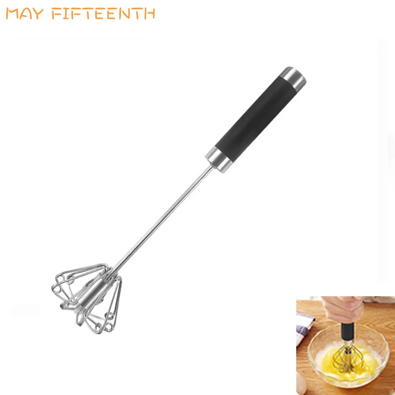 

MAY FIFTEENTH Stainless Steel Rotary Egg Beater Semi-automatic Handle Blender Whisk Mixer Drink Cream Stirring Kitchen Tools 087