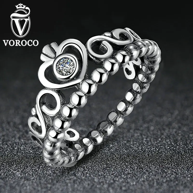 Authentic 925 Sterling Silver My Princess Queen Crown font b Ring b font Design Wedding font