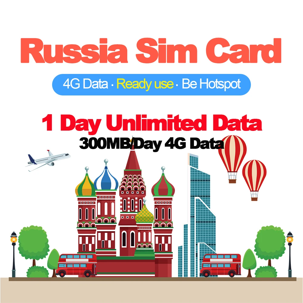 

Mewfi Russian Federation Travel Sim Card 1 Day Unlimited Data No Call 300MB 4G Data Beeline Network Triple Mobile Phone Sim Card