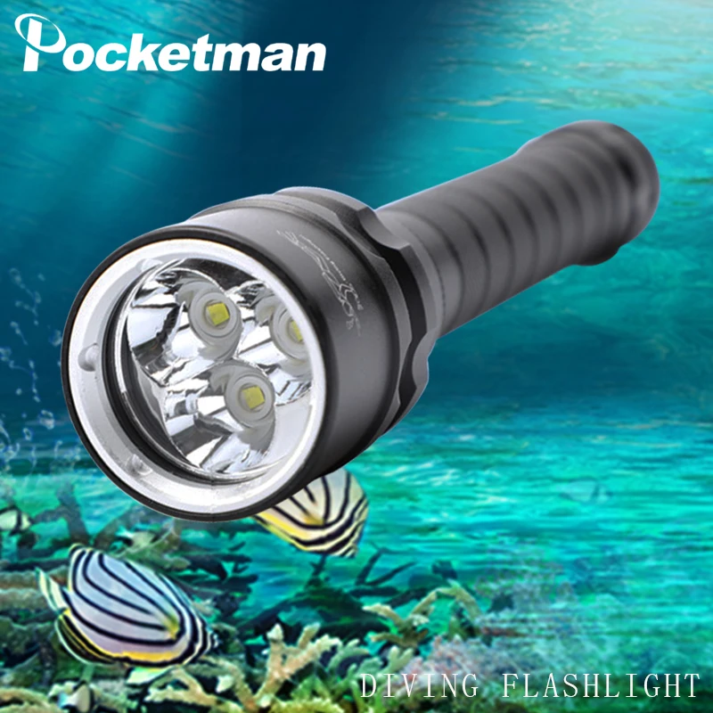 

20000lum Diving Flashlight Torch 3*L2 Professional Scuba torch 200M Underwater Searchlight Torch Powerful Dive Light