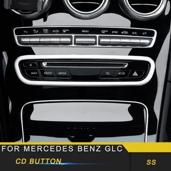 

For Mercedes Benz GLC 2016 Car Styling CD Record Player Button Switch Frame Cover Trim Sticker Interior Accessories