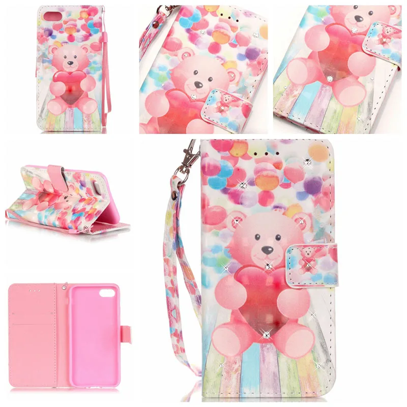 

Flip Wallet Diamond Leather Painted Phone Soft Silicone Cover Shell Coque for LG K5 Q6 K7 LS775 STYLUS2 for Huawei P9 Lite Case