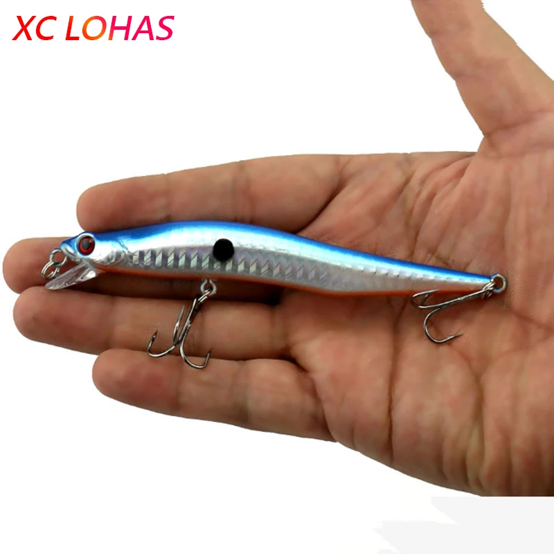  12cm 10g  Bent Minnow Fishing Lure Artificial Baits 3D Fish Eye Minow Lures Fake Bait High Imitation Swimbait Crankbait MI086 