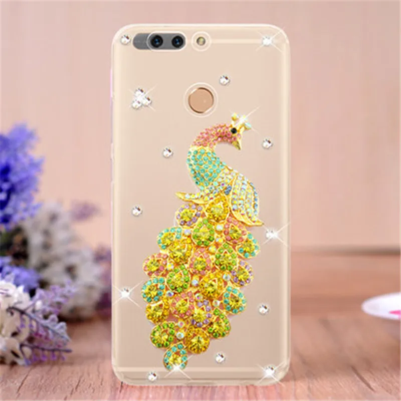 3D Блестящий чехол с кристаллами и бриллиантами DIY для сотового телефона Huawei P8 P9 P10
